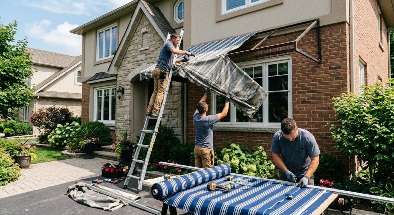 Fabric Awning Installation in Marin County, CA